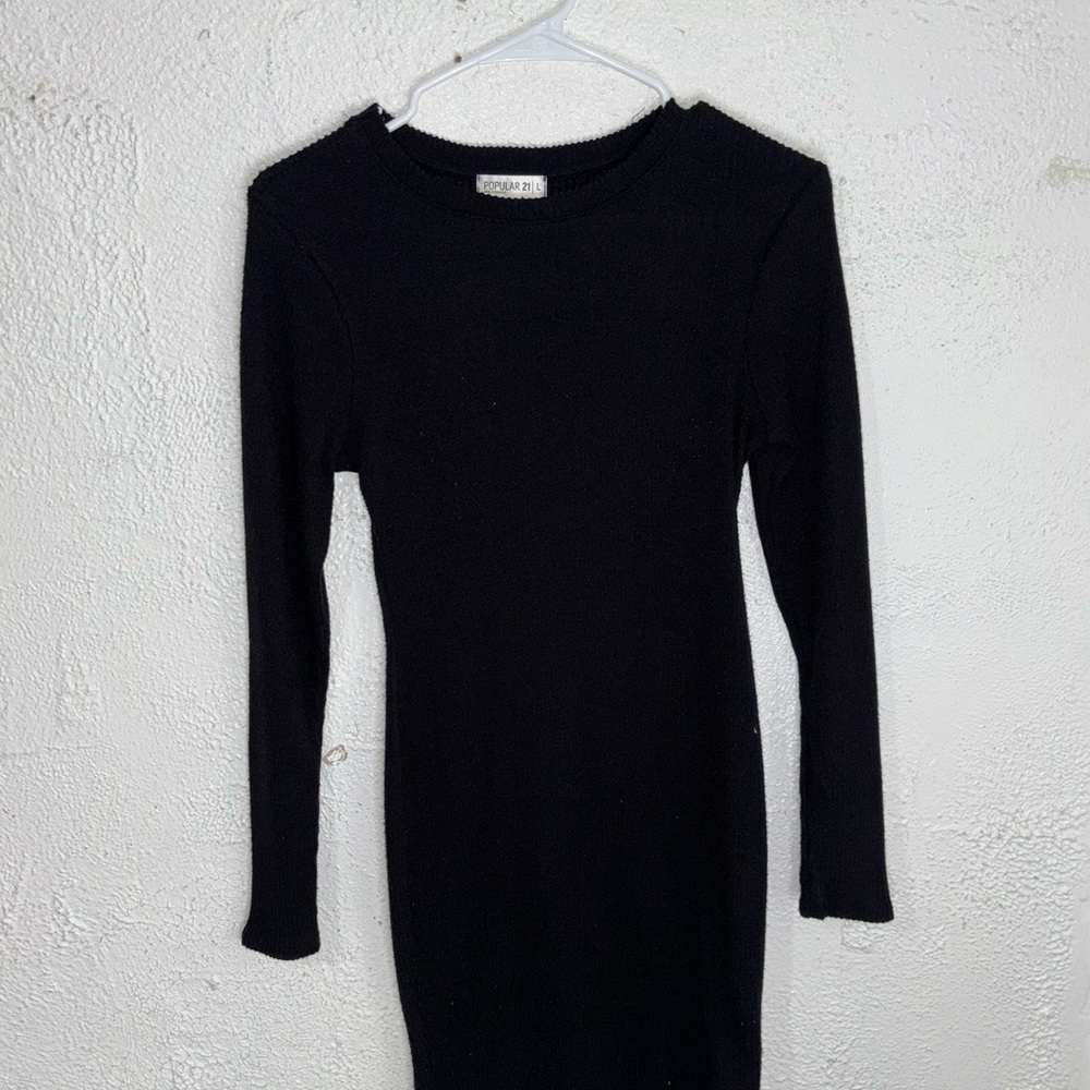 Elegant Black Long Sleeve Dress